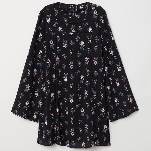 H&M Floral Trumpet Sleeve Dress - Picture 1 of 10